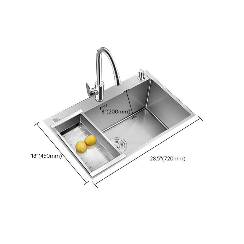 Contemporary Style Kitchen Sink Stainless Steel Colorfast Drop-In Kitchen Sink -Bathlova