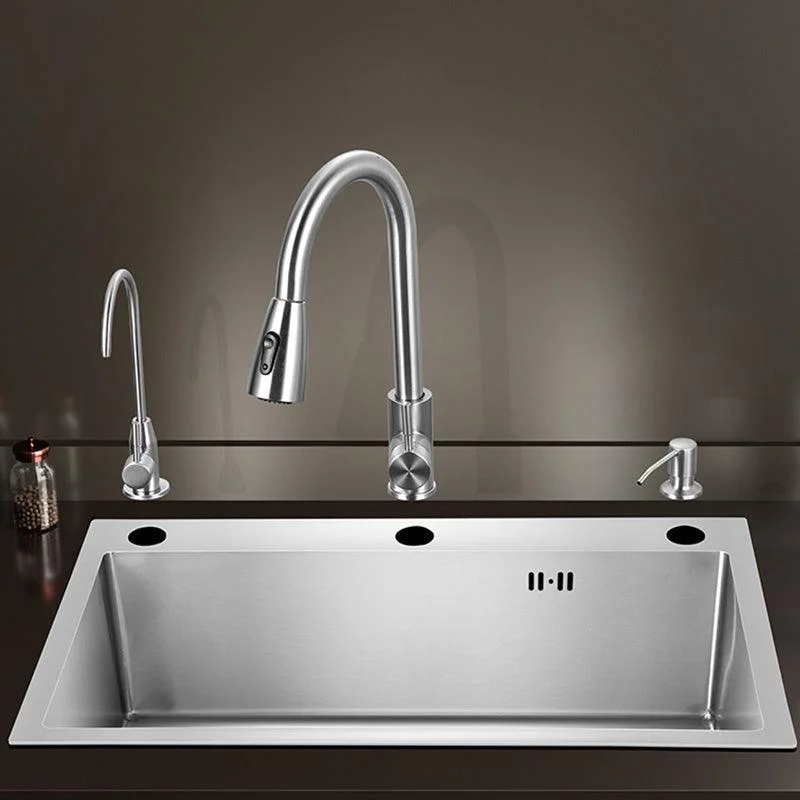 Contemporary Style Kitchen Sink Stainless Steel Colorfast Drop-In Kitchen Sink -Bathlova