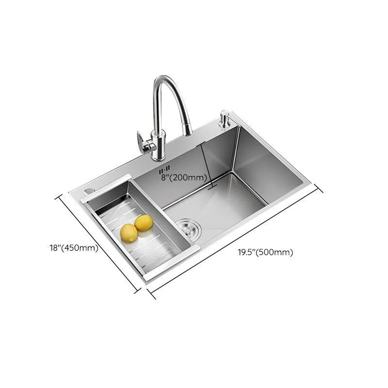 Contemporary Style Kitchen Sink Stainless Steel Colorfast Drop-In Kitchen Sink -Bathlova