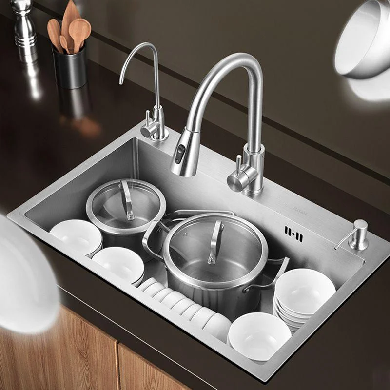 Contemporary Style Kitchen Sink Stainless Steel Colorfast Drop-In Kitchen Sink -Bathlova