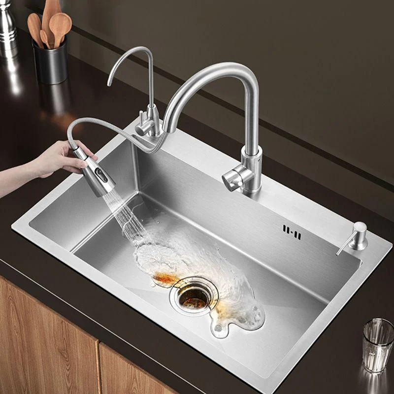 Contemporary Style Kitchen Sink Stainless Steel Colorfast Drop-In Kitchen Sink -Bathlova