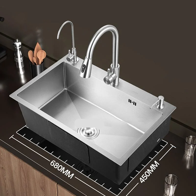 Contemporary Style Kitchen Sink Stainless Steel Colorfast Drop-In Kitchen Sink -Bathlova