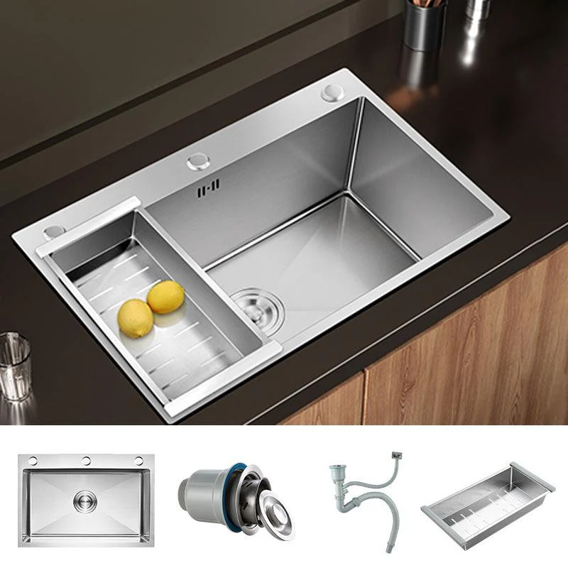 Contemporary Style Kitchen Sink Stainless Steel Colorfast Drop-In Kitchen Sink -Bathlova