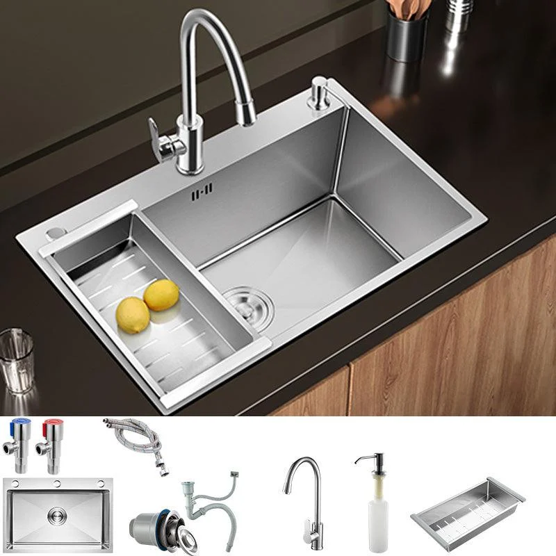 Contemporary Style Kitchen Sink Stainless Steel Colorfast Drop-In Kitchen Sink -Bathlova