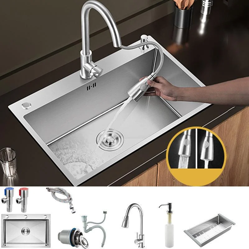 Contemporary Style Kitchen Sink Stainless Steel Colorfast Drop-In Kitchen Sink -Bathlova