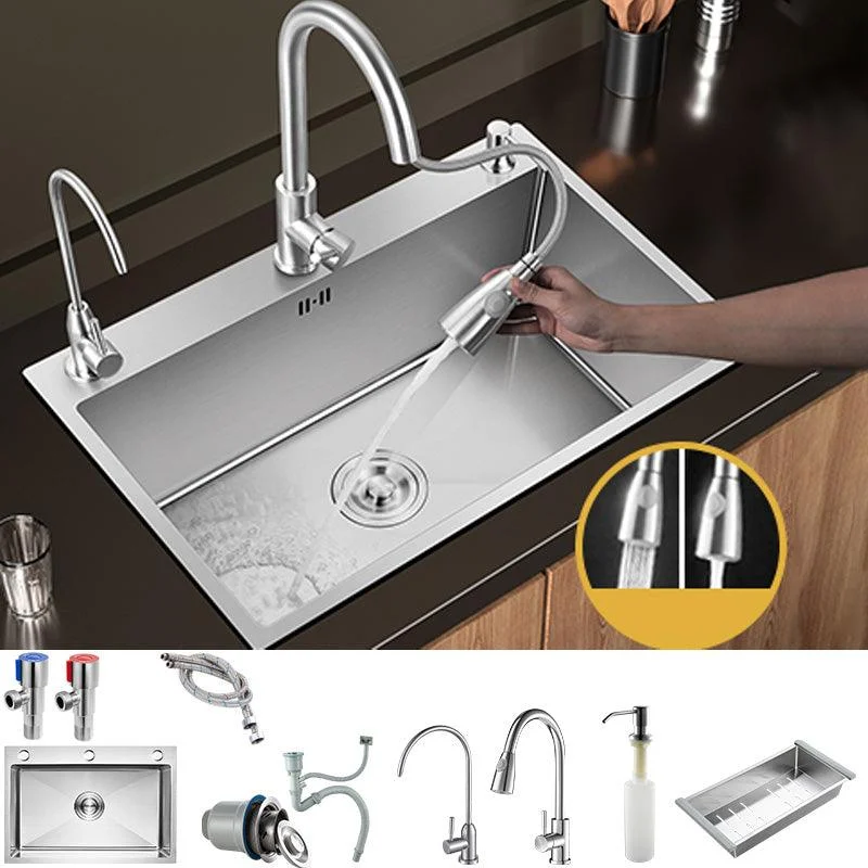 Contemporary Style Kitchen Sink Stainless Steel Colorfast Drop-In Kitchen Sink -Bathlova