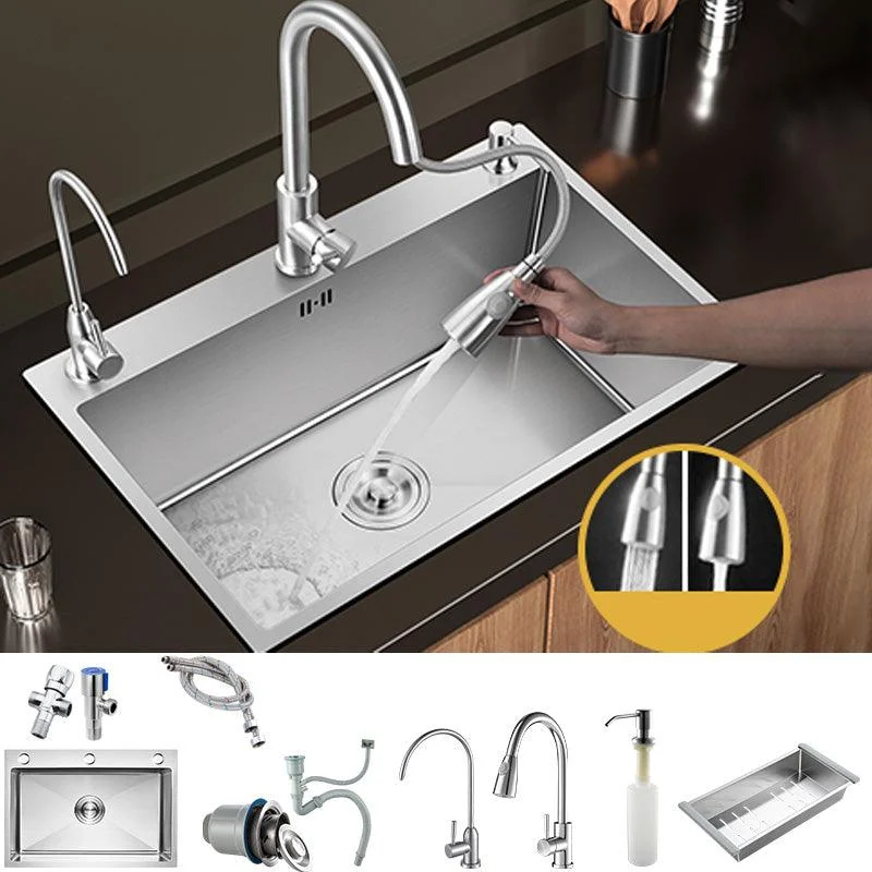 Contemporary Style Kitchen Sink Stainless Steel Colorfast Drop-In Kitchen Sink -Bathlova