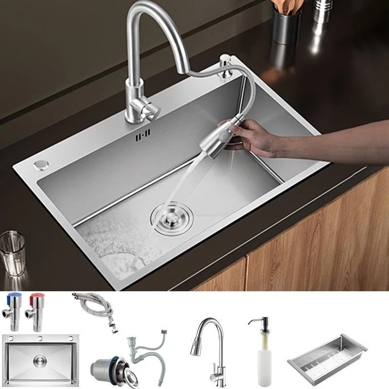 Contemporary Style Kitchen Sink Stainless Steel Colorfast Drop-In Kitchen Sink -Bathlova