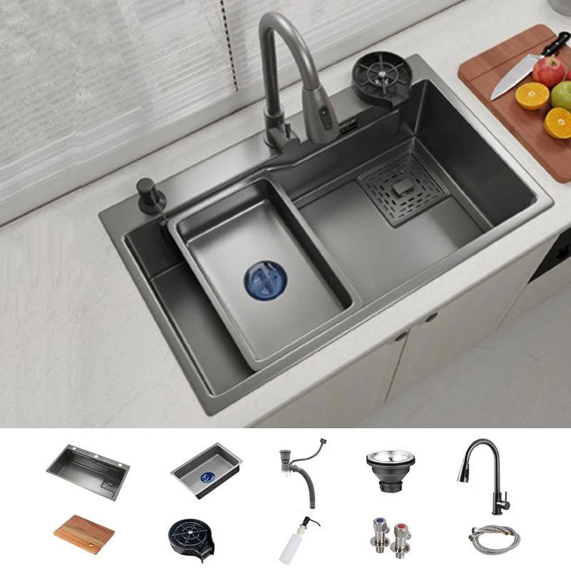 Contemporary Style Kitchen Sink Stainless Steel Corrosion Resistant Kitchen Sink -Bathlova