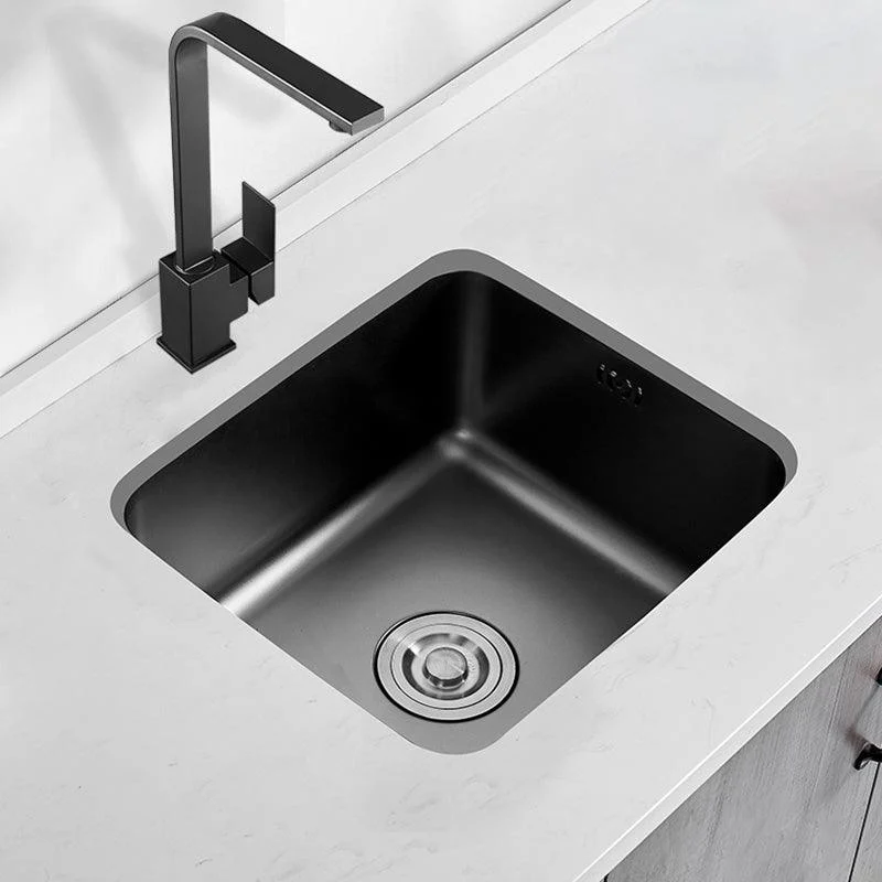 Contemporary Style Kitchen Sink Stainless Steel Dirt Resistant 1 Holes Kitchen Sink -Bathlova