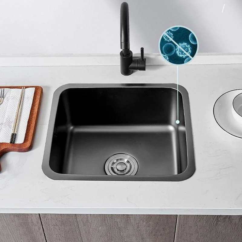 Contemporary Style Kitchen Sink Stainless Steel Dirt Resistant 1 Holes Kitchen Sink -Bathlova