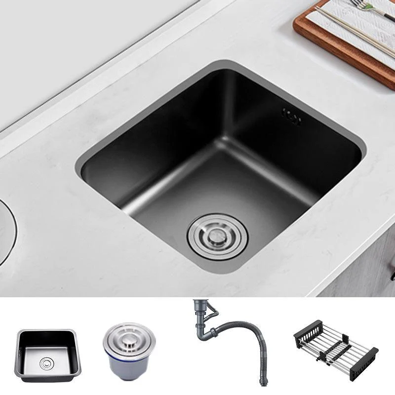 Contemporary Style Kitchen Sink Stainless Steel Dirt Resistant 1 Holes Kitchen Sink -Bathlova