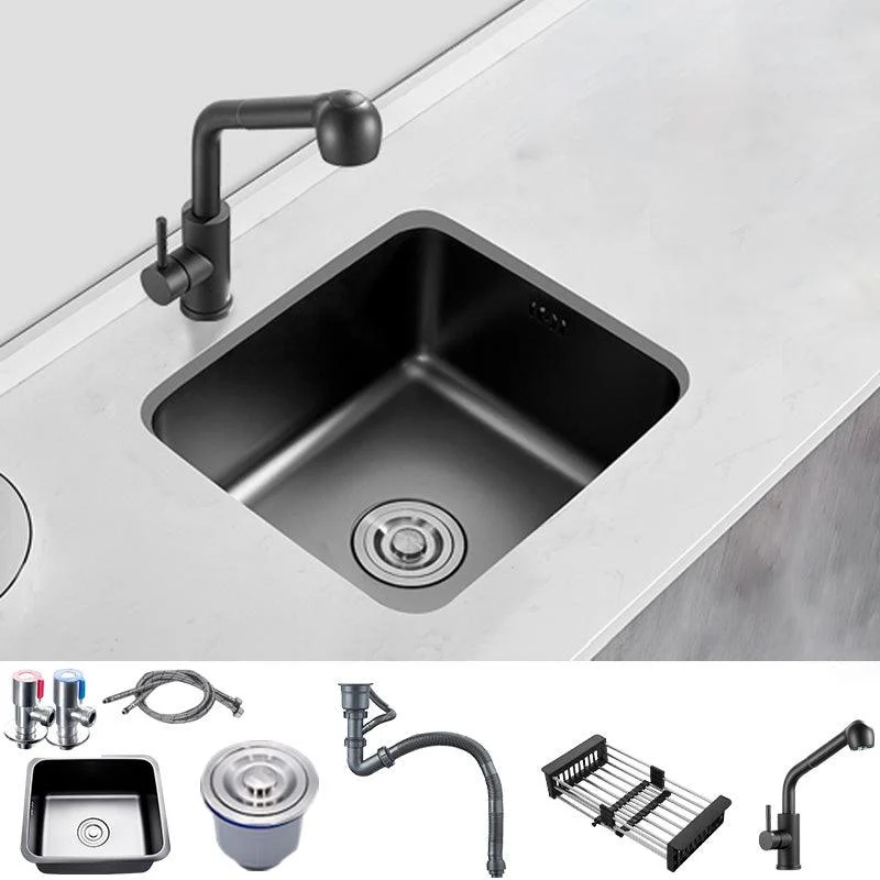 Contemporary Style Kitchen Sink Stainless Steel Dirt Resistant 1 Holes Kitchen Sink -Bathlova