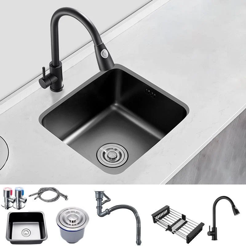 Contemporary Style Kitchen Sink Stainless Steel Dirt Resistant 1 Holes Kitchen Sink -Bathlova