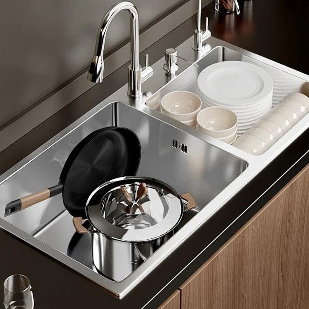 Contemporary Style Kitchen Sink Stainless Steel Double Kitchen Sink -Bathlova