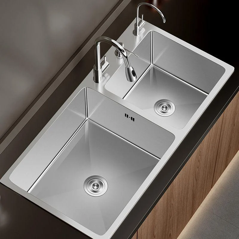 Contemporary Style Kitchen Sink Stainless Steel Double Kitchen Sink -Bathlova