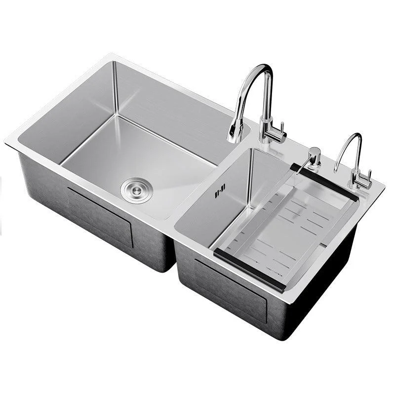 Contemporary Style Kitchen Sink Stainless Steel Double Kitchen Sink -Bathlova