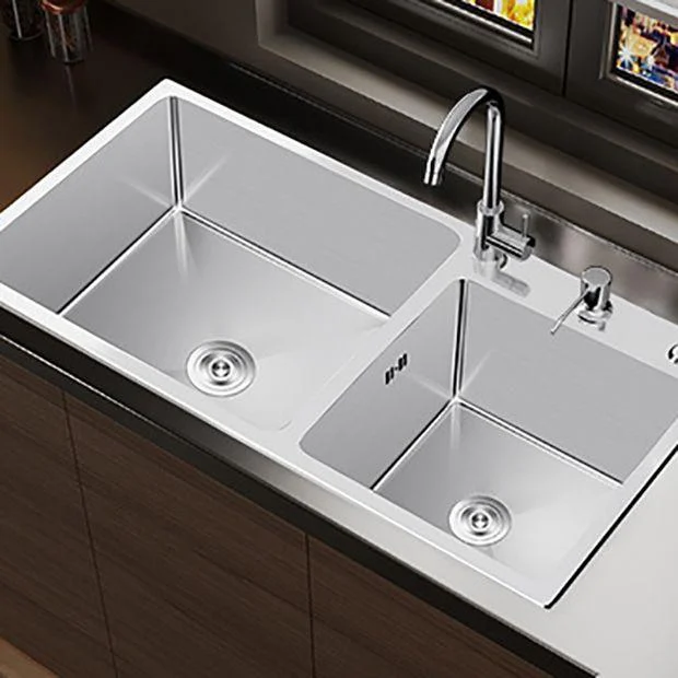 Contemporary Style Kitchen Sink Stainless Steel Double Kitchen Sink -Bathlova