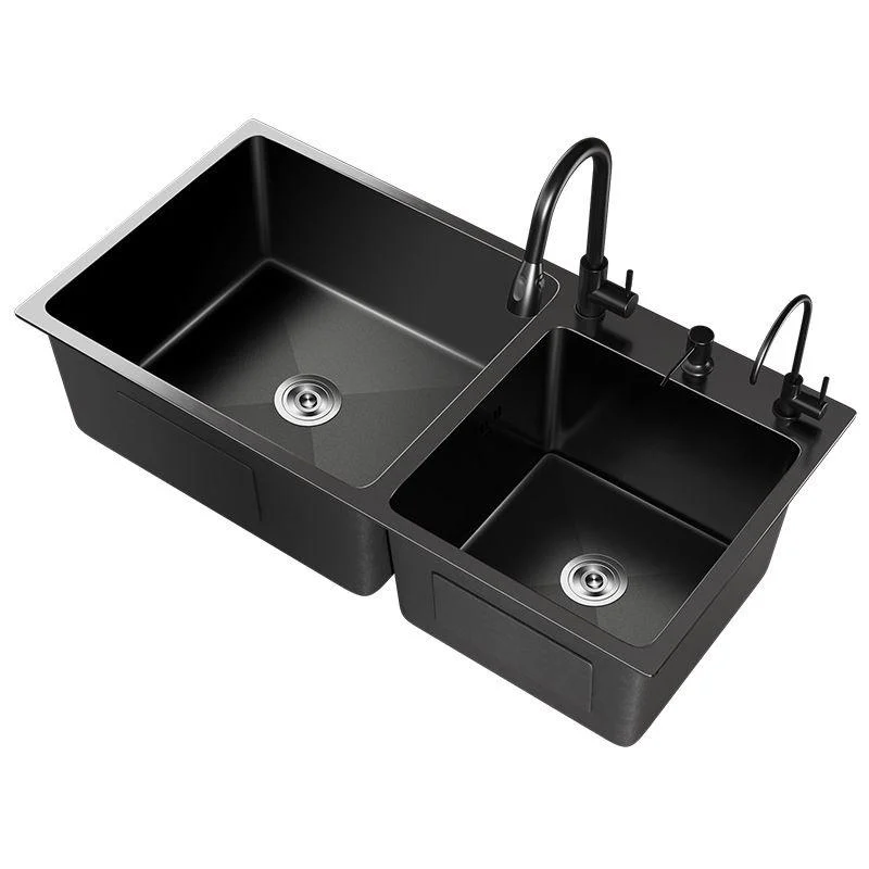 Contemporary Style Kitchen Sink Stainless Steel Drop-In Kitchen Double Sink -Bathlova