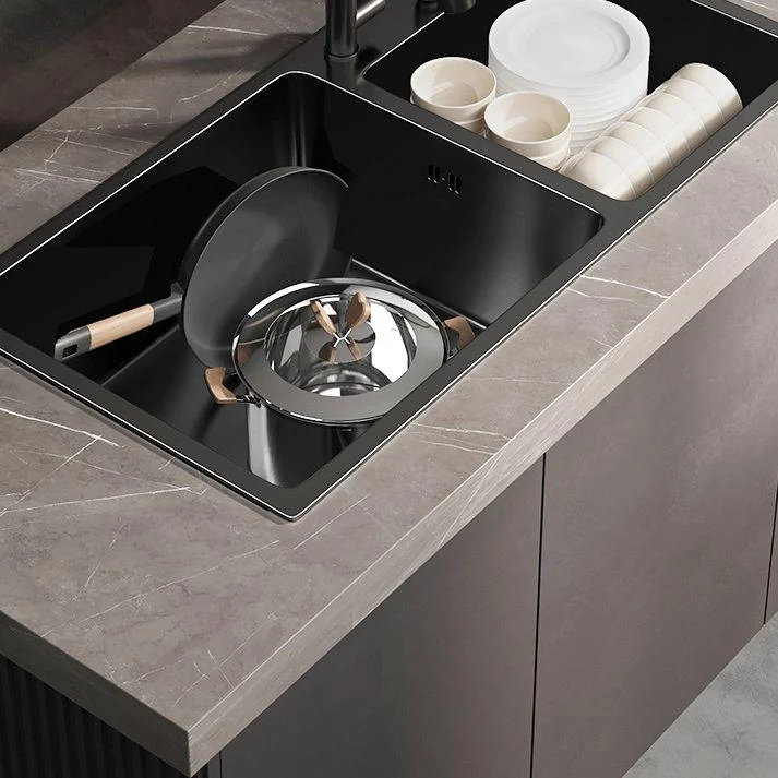 Contemporary Style Kitchen Sink Stainless Steel Drop-In Kitchen Double Sink -Bathlova