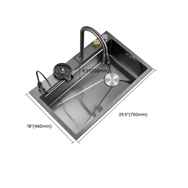 Contemporary Style Kitchen Sink Stainless Steel Drop-In Kitchen Sink with Cutting Board -Bathlova