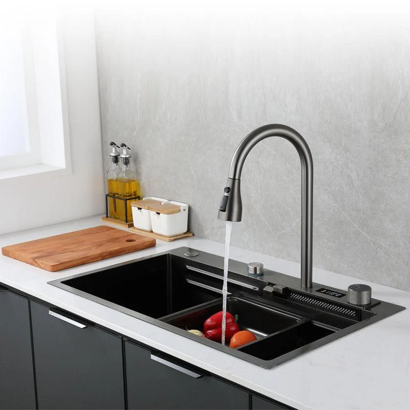 Contemporary Style Kitchen Sink Stainless Steel Drop-In Kitchen Sink with Cutting Board -Bathlova