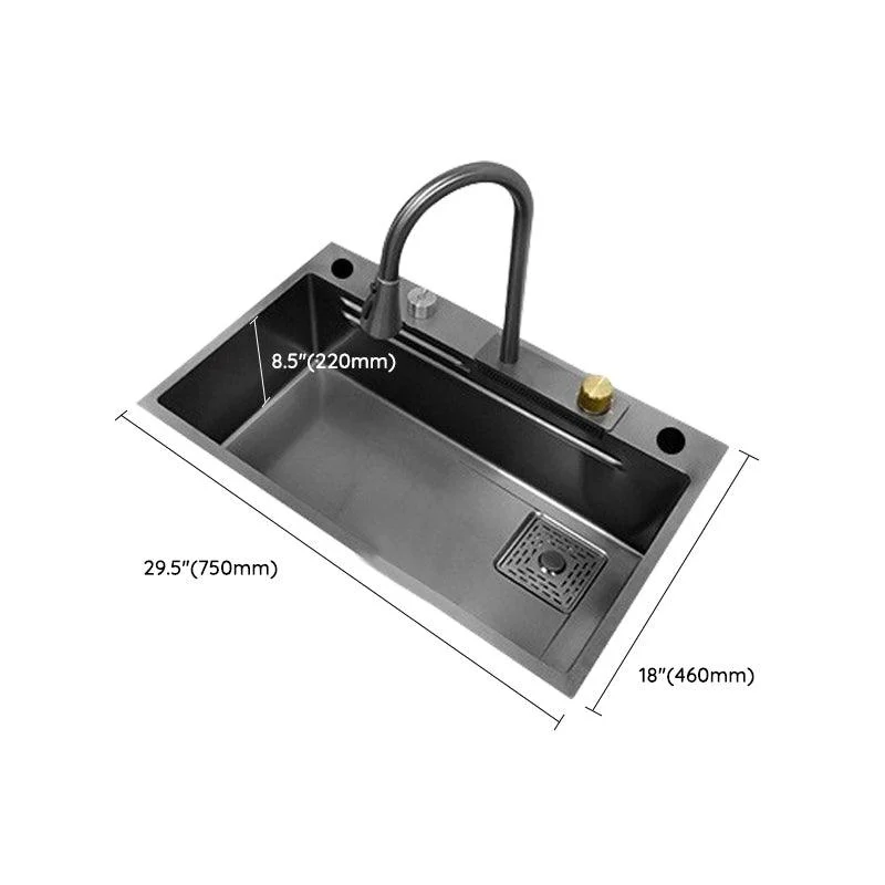 Contemporary Style Kitchen Sink Stainless Steel Drop-In Kitchen Sink with Cutting Board -Bathlova