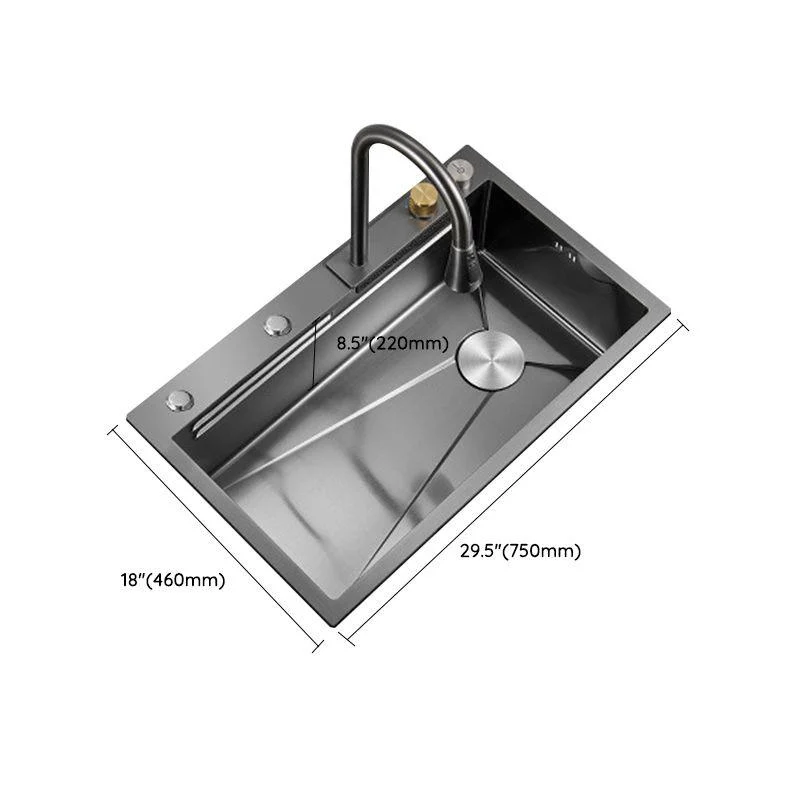 Contemporary Style Kitchen Sink Stainless Steel Drop-In Kitchen Sink with Cutting Board -Bathlova