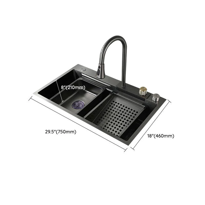 Contemporary Style Kitchen Sink Stainless Steel Drop-In Kitchen Sink with Tap -Bathlova