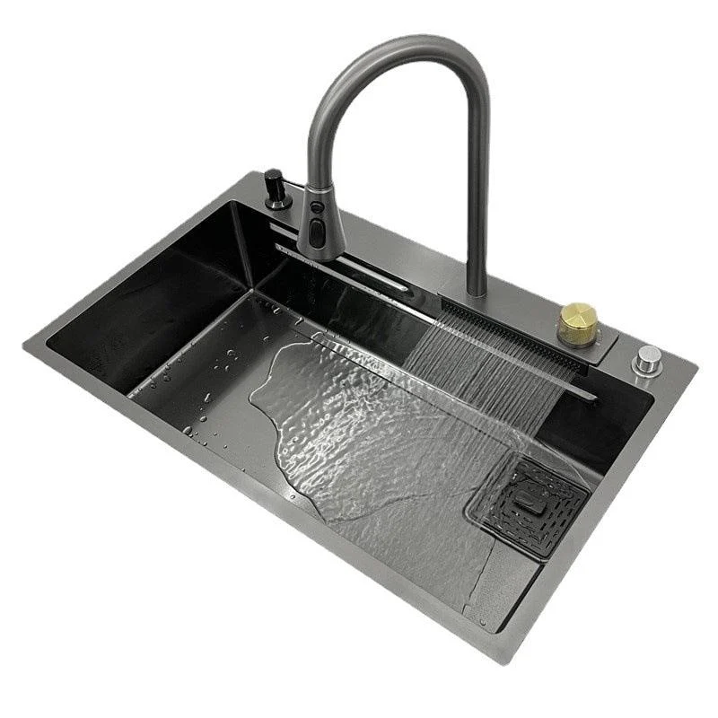 Contemporary Style Kitchen Sink Stainless Steel Drop-In Kitchen Sink with Tap -Bathlova