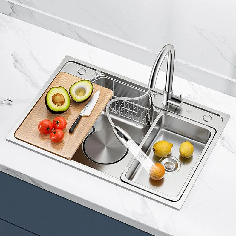 Contemporary Style Kitchen Sink Stainless Steel Drop-In Rustproof Kitchen Sink -Bathlova