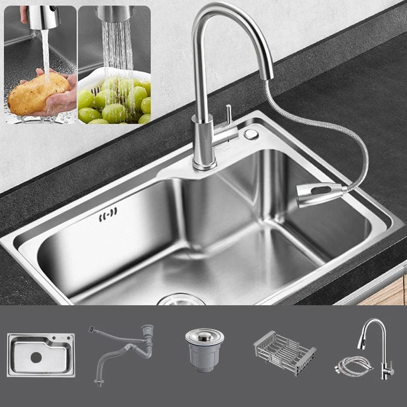 Contemporary Style Kitchen Sink Stainless Steel Drop-In Rustproof Kitchen Sink -Bathlova