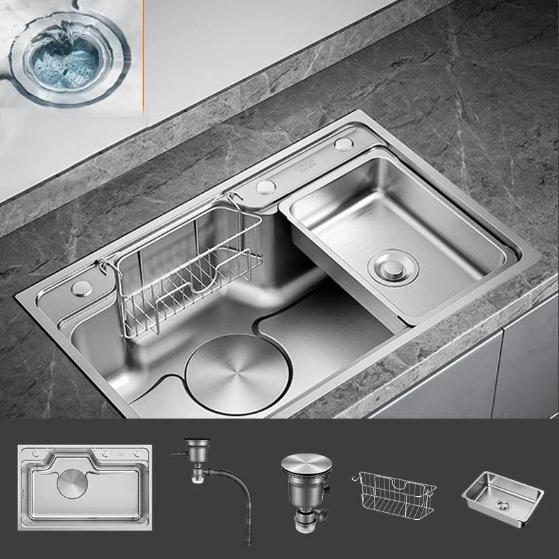 Contemporary Style Kitchen Sink Stainless Steel Drop-In Rustproof Kitchen Sink -Bathlova