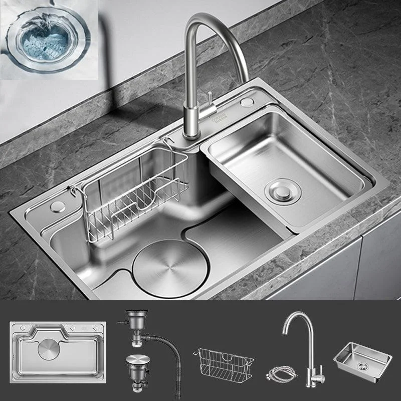 Contemporary Style Kitchen Sink Stainless Steel Drop-In Rustproof Kitchen Sink -Bathlova