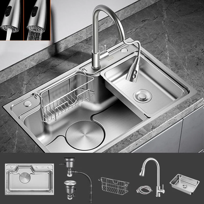 Contemporary Style Kitchen Sink Stainless Steel Drop-In Rustproof Kitchen Sink -Bathlova