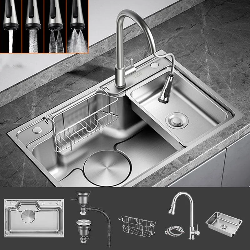 Contemporary Style Kitchen Sink Stainless Steel Drop-In Rustproof Kitchen Sink -Bathlova