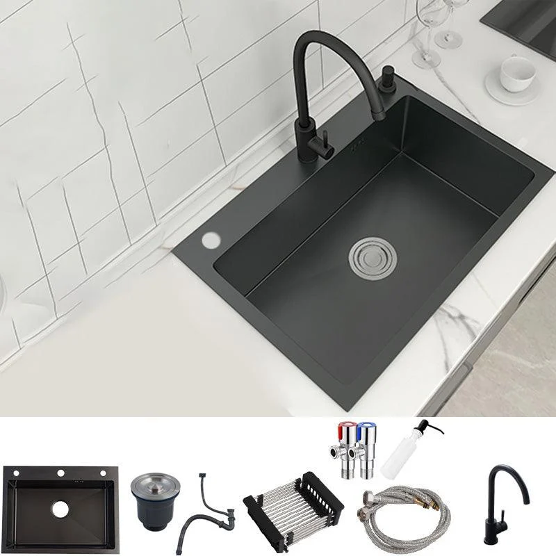 Contemporary Style Kitchen Sink Stainless Steel Fade Resistant Drop-In Kitchen Sink -Bathlova