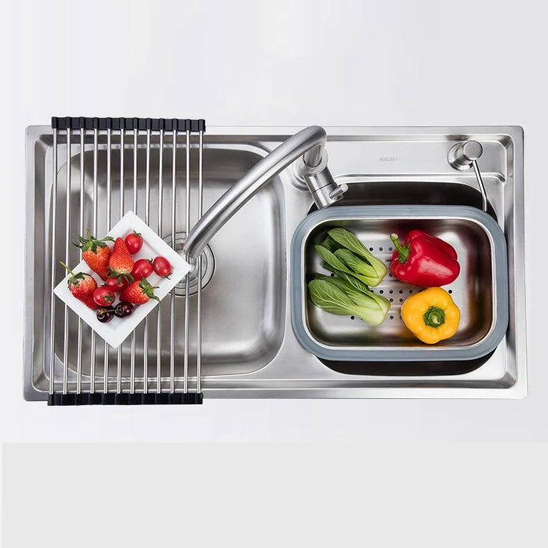 Contemporary Style Kitchen Sink Stainless Steel Kitchen Double Sink with Soundproofing -Bathlova