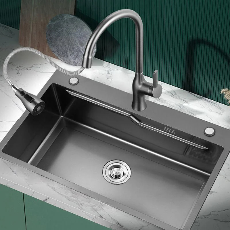 Contemporary Style Kitchen Sink Stainless Steel Kitchen Sink with 3 Holes -Bathlova