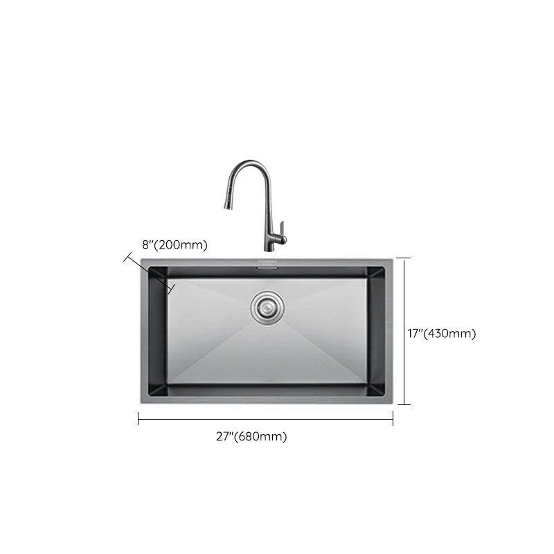 Contemporary Style Kitchen Sink Stainless Steel Kitchen Sink with Basket Strainer -Bathlova