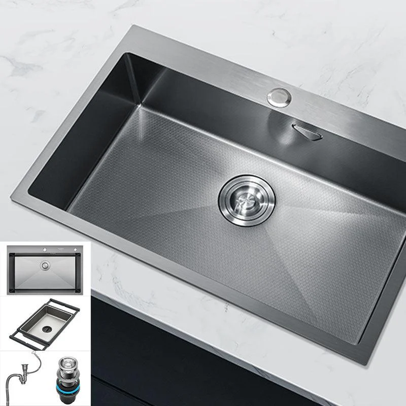 Contemporary Style Kitchen Sink Stainless Steel Kitchen Sink with Basket Strainer -Bathlova