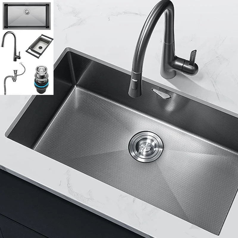 Contemporary Style Kitchen Sink Stainless Steel Kitchen Sink with Basket Strainer -Bathlova