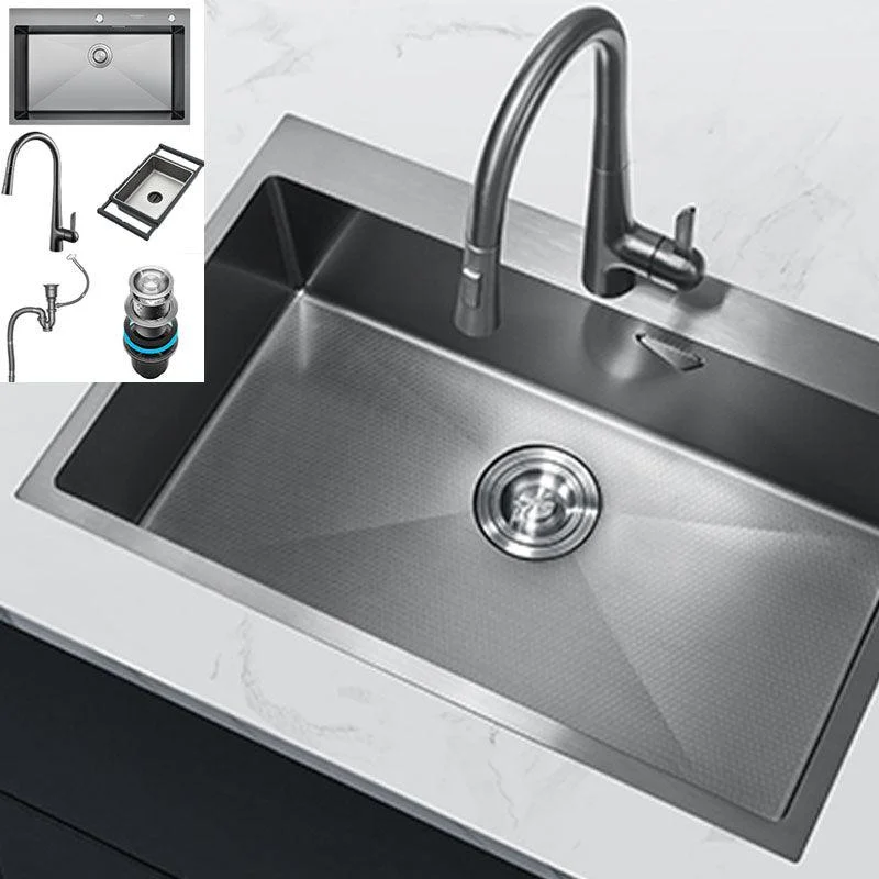 Contemporary Style Kitchen Sink Stainless Steel Kitchen Sink with Basket Strainer -Bathlova