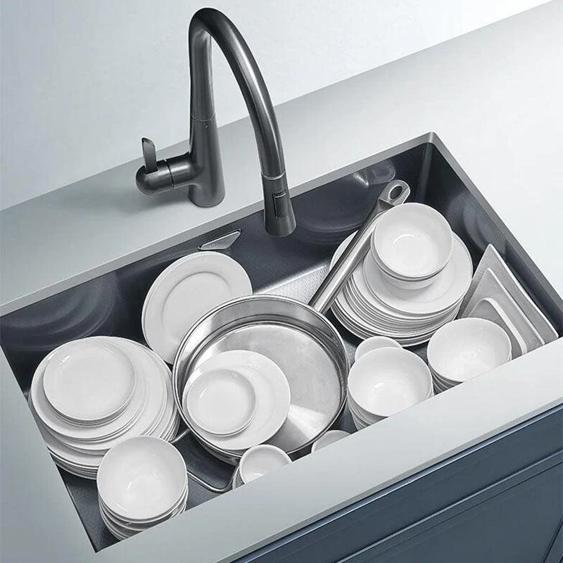 Contemporary Style Kitchen Sink Stainless Steel Kitchen Sink with Basket Strainer -Bathlova