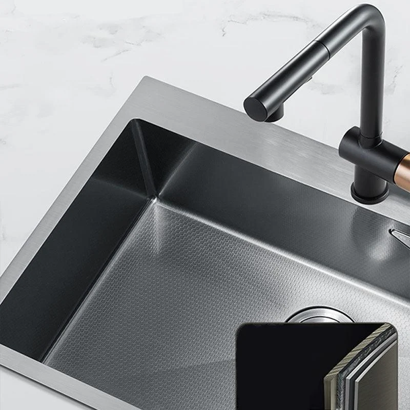 Contemporary Style Kitchen Sink Stainless Steel Kitchen Sink with Basket Strainer -Bathlova