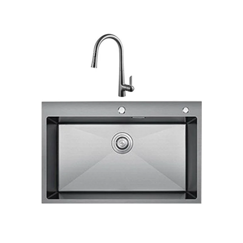 Contemporary Style Kitchen Sink Stainless Steel Kitchen Sink with Basket Strainer -Bathlova