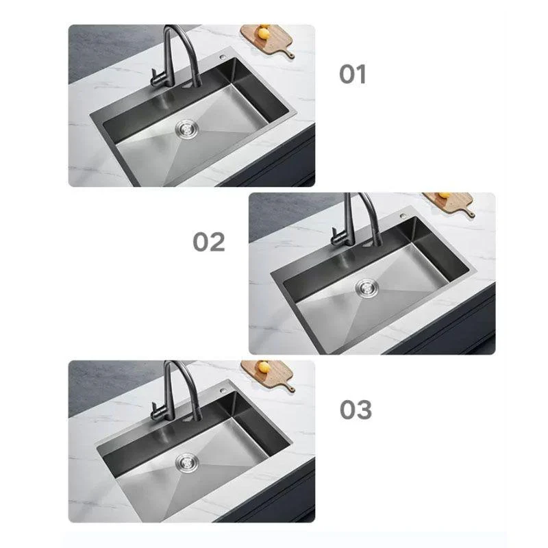 Contemporary Style Kitchen Sink Stainless Steel Kitchen Sink with Basket Strainer -Bathlova