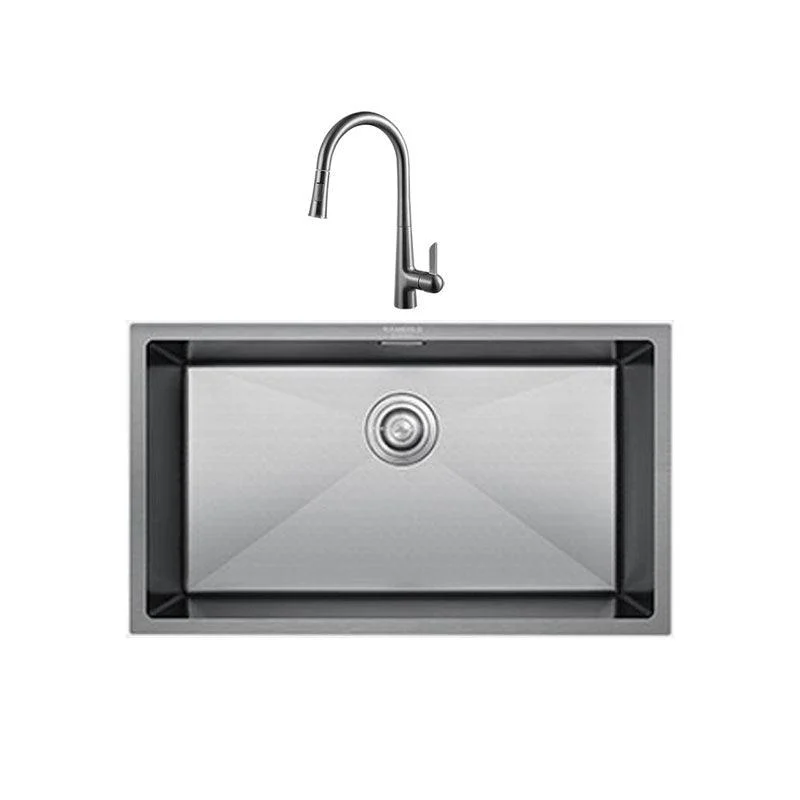 Contemporary Style Kitchen Sink Stainless Steel Kitchen Sink with Basket Strainer -Bathlova