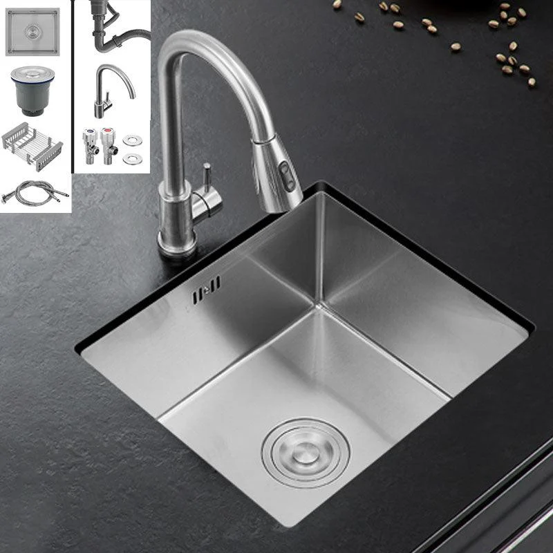 Contemporary Style Kitchen Sink Stainless Steel Kitchen Sink with Drain Assembly -Bathlova