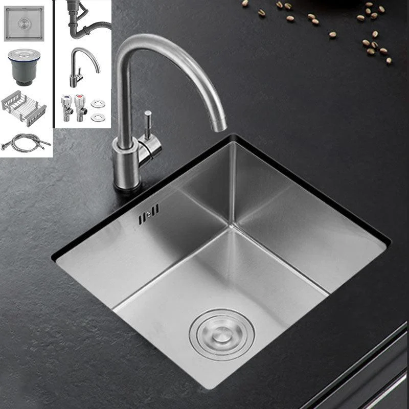 Contemporary Style Kitchen Sink Stainless Steel Kitchen Sink with Drain Assembly -Bathlova